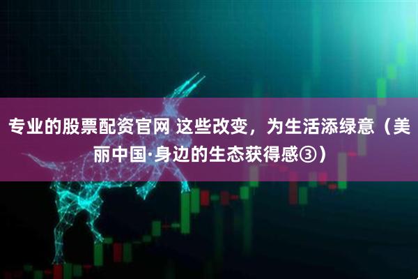 专业的股票配资官网 这些改变,为生活添绿意(美丽中国·身边的生态获得感③)